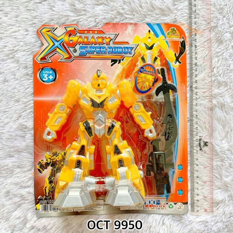 MAINAN X WARRIOR SUPER ROBOT OCT 9951 &amp; X GALAXY 9950 SEPERTI TRANSFORMERS ADA PISTOL MAINAN DAN PEDANG