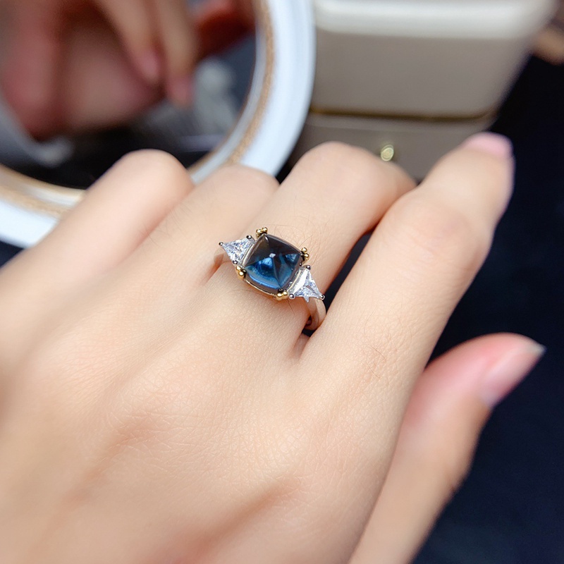 Fancyqube Cincin Zircon Bentuk Kotak Warna Silver Untuk Wanita