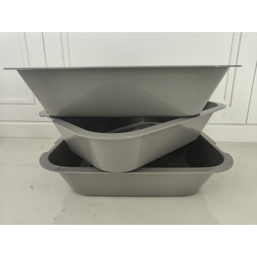 BOX bak PASIR KUCING 3 IN 1 SELF SIFTING TRAY CAT DOG LITTER BOX pup pee toilet kotak pasir