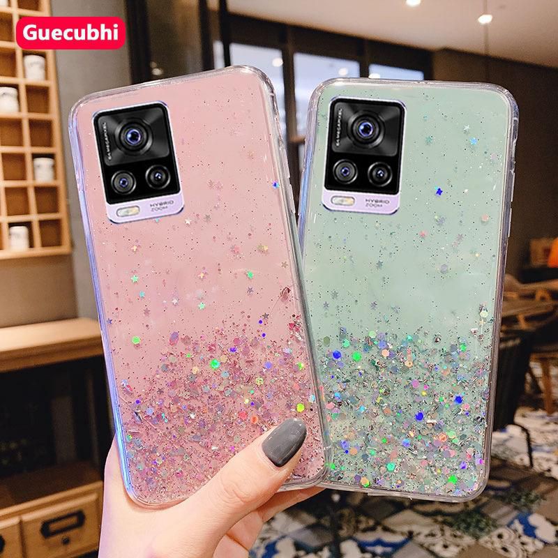 Vivo Y51 Y51A V20 V20 SE Oppo Reno 4F Reno 5 5F A53 A33 A15 A15S F9 A7 Tpu Bahan Premium Glitter