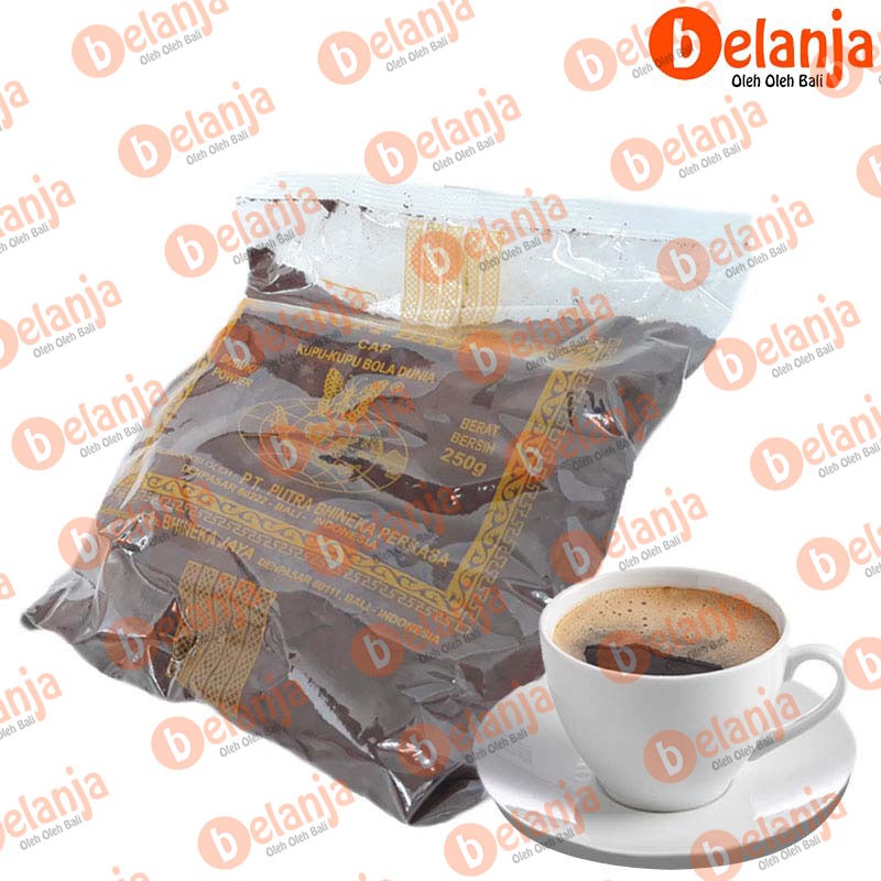 Kopi Bali KUPU2 BOLA DUNIA Plastik 250 gr kopi bubuk asli bali oleh oleh bali