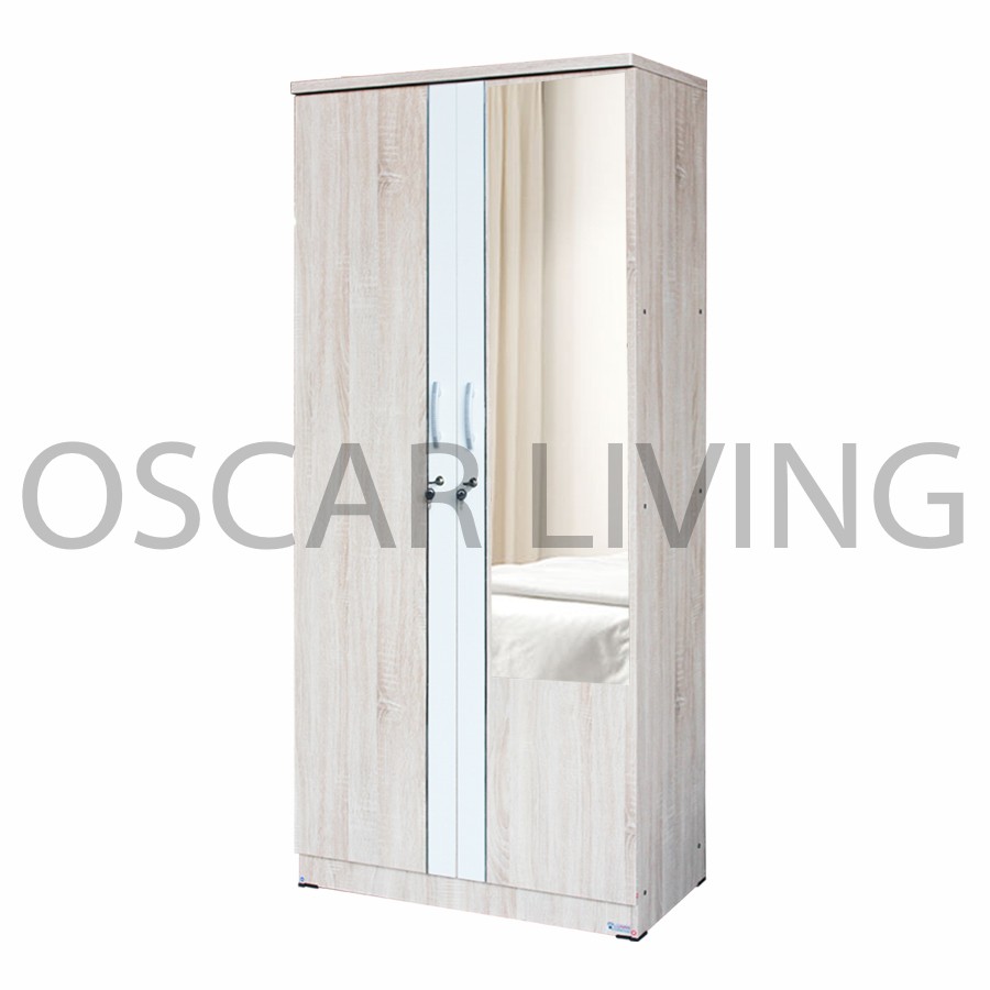 Lunar LPT 011 Lemari Pakaian 2Pintu+Cermin [Khusus Jabodetabek Kota]