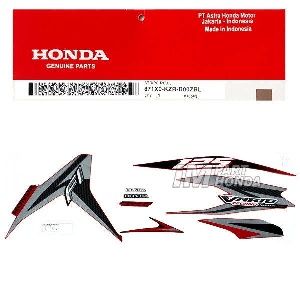 871X0-KZR-B00ZBL Stiker Vario 125 Old 2012 Techno Helm in AT Merah Lunar Red Kiri JKT