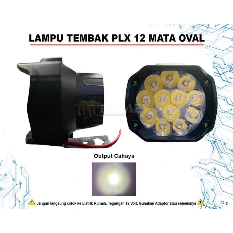 Lampu Tembak Sorot Lampu LED Bar Laser Gun CREE Universal Motor Mobil 12 mata 12 watt warna putih