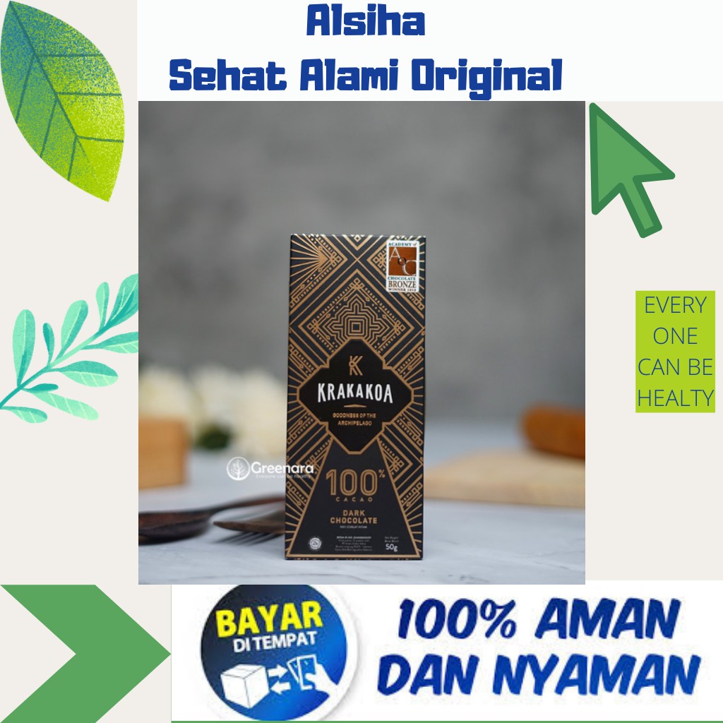 

Coklat Rendah Kalori Diet Organik Cemilan Makanan Snack Sehat KRAKAKOA - Arenga 100% Dark Chocolat