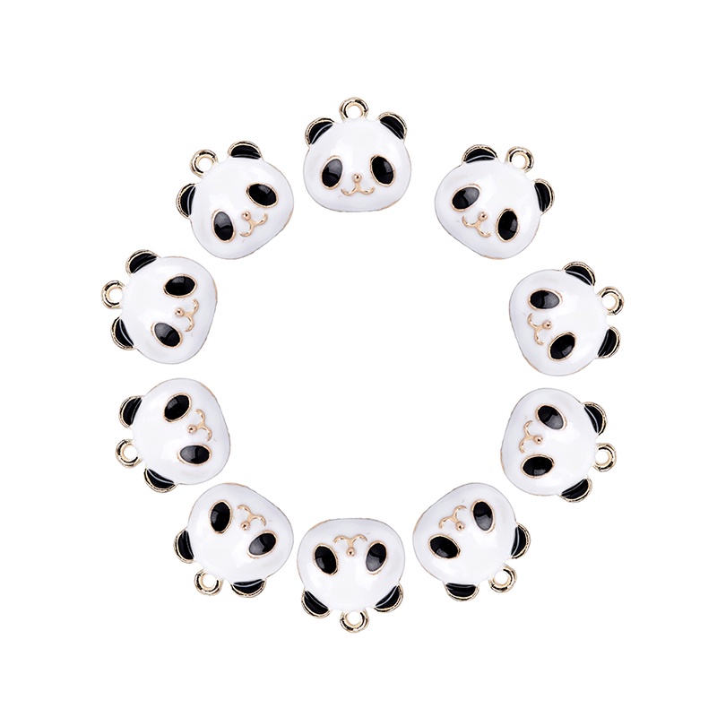 10pcs / set Liontin Bentuk Panda Bahan Alloy