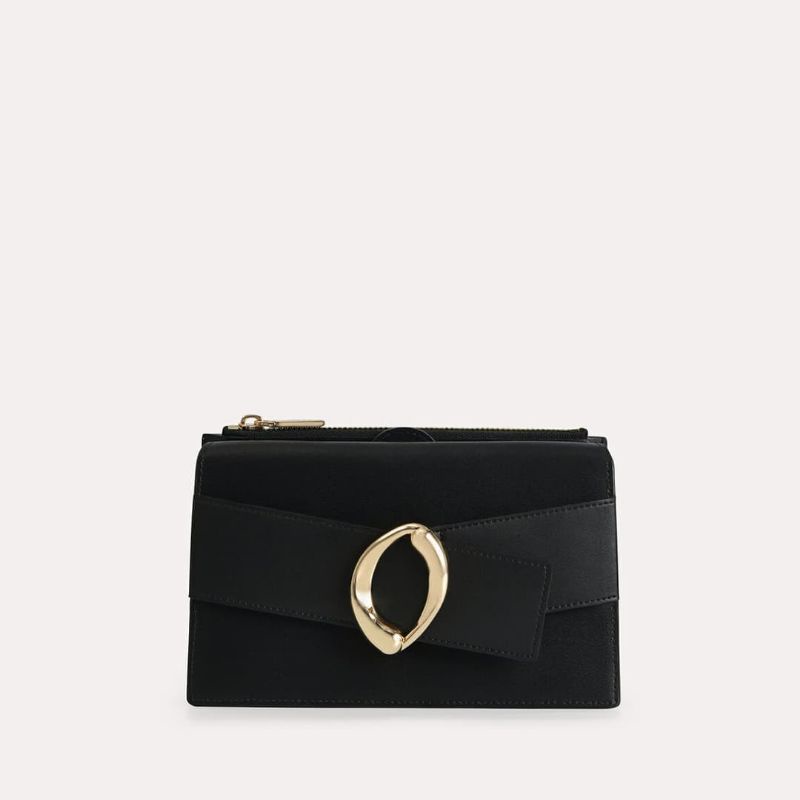 PDRO Textured Leather Shoulder Bag