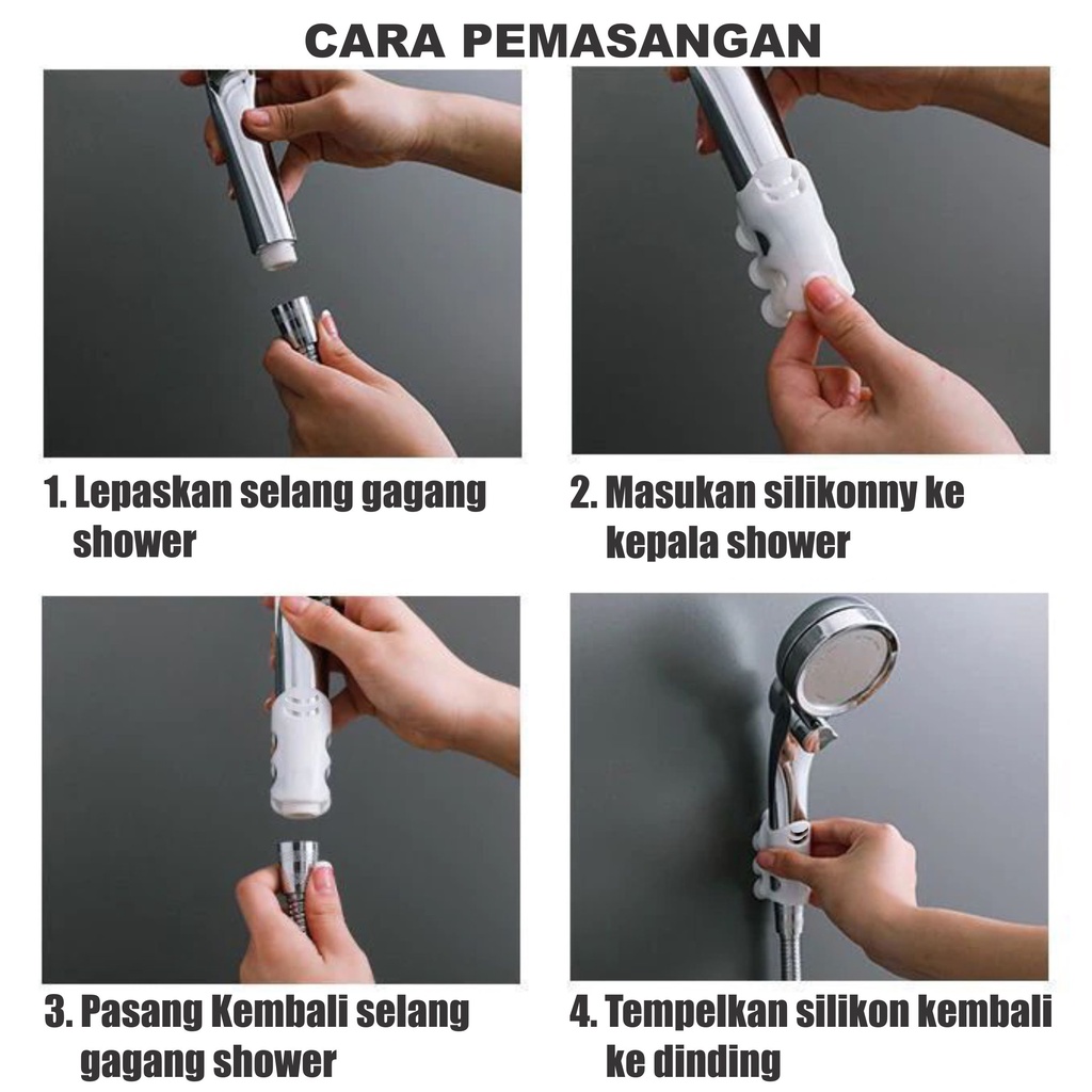 Perekat Kepala Shower silikon Gantungan Kepala Shower Tempel kamar mandi Bathroom Shower Suction Cup Holder