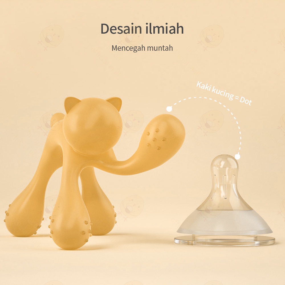 Lacoo Mainan Teether bayi BPA free Gigitan bayi Bahan silikon nano perak bentuk kucing lucu