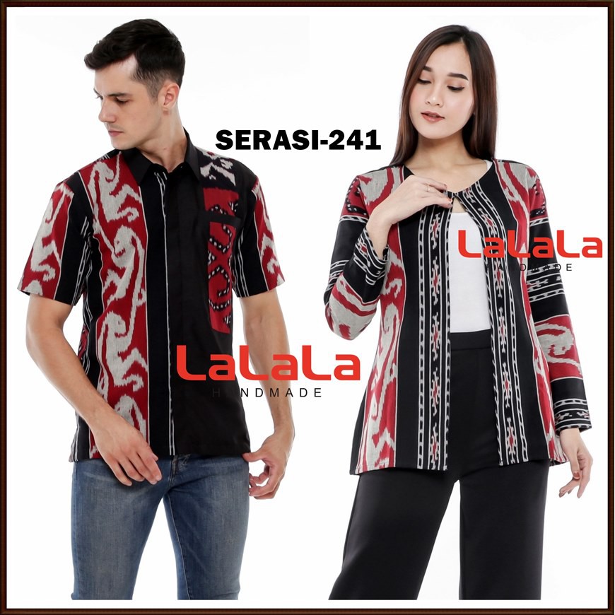 Set Couple tenun etnik - baju tenun, baju etnik - sarimbit atasan kemeja outer blazer tenun