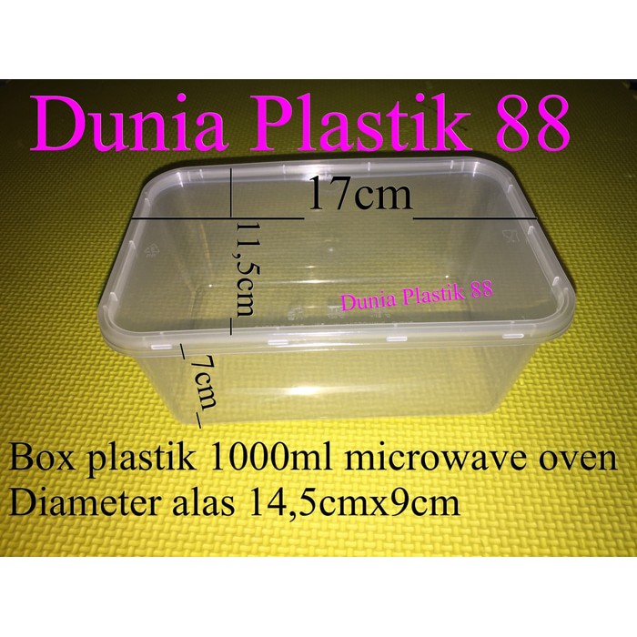 @25PC 1000ML kotak tempat box wadah plastik makan nasi food packing