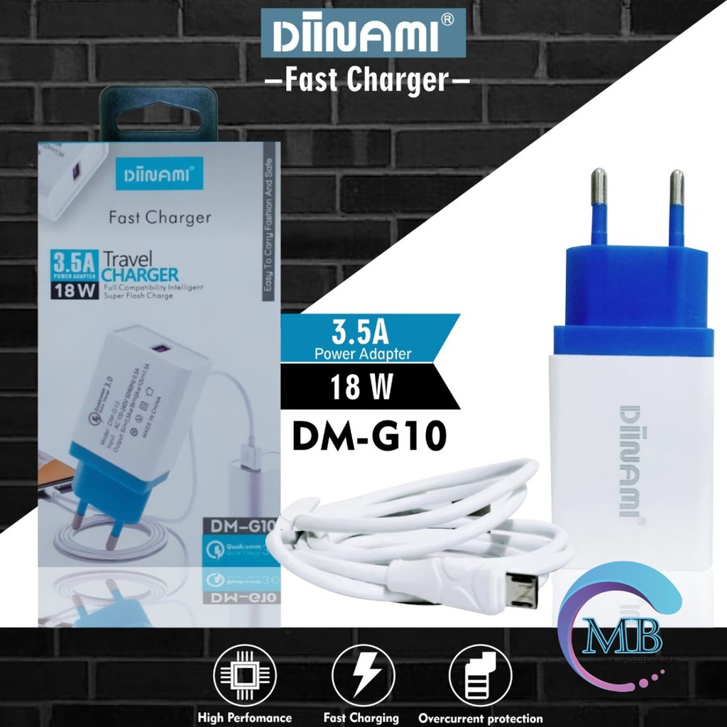 BM057 G10 Cashan charger DIINAMI 3Amper 18wat Micro usb Samsung oppo Vivo xiaomi realme FastCharging MB985