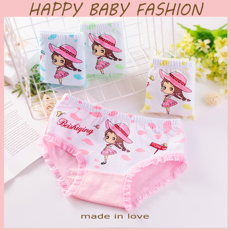 【Happy Baby】2-12Tahun CD006 Celana dalam anak perempuan Segitiga lucu Girly