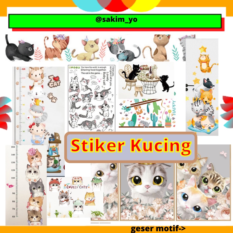 WALLSTIKER WALL STICKER STIKER DINDING CAT KUCING WALLSTICKER TEMBOK WALSTICKER WALSTIKER DEKORASI R