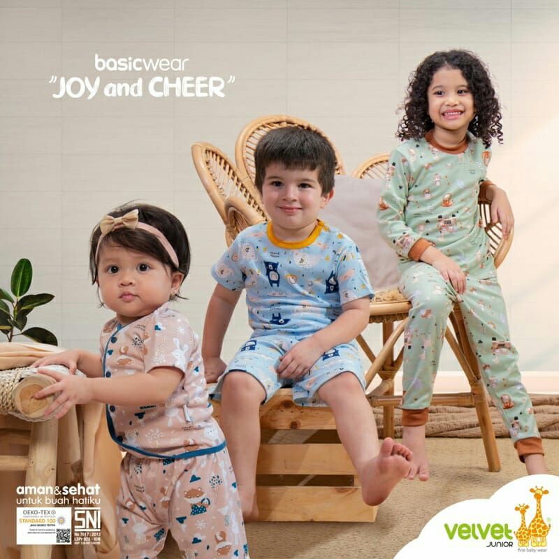 Velvet Junior Terbaru / Velvet Joy and Cheer Velvet Junior Terbaru Setelan Panjang Oblong Piyama Bay