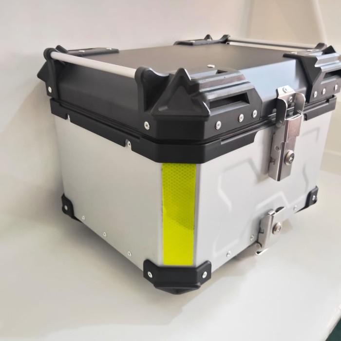 TOPBOX MOTOR KUNCI ALUMINIUM PANNIER 45 LITER + BRACKET KOTAK TOP BOX - SILVER, 3600