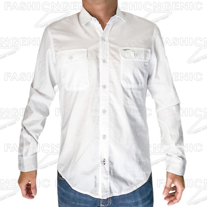 CARDINAL - WHITE Casual Shirt  |  Kemeja Putih Panjang Pria