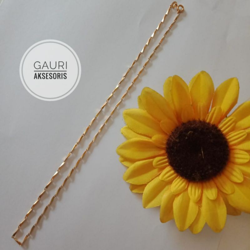 Kalung Titanium Gold Rantai Putus / Kalung Rantai