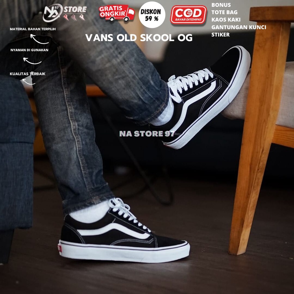 sepatu Vans Oldskool clasik Black and White Premium Quality