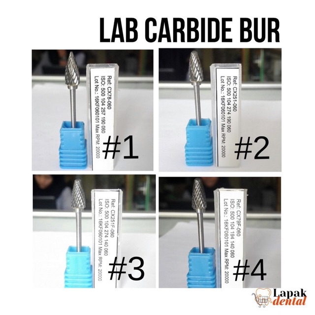 Laboratory carbide bur / bur carbide lab / bur praktikum metal / bur dental akrilik gigi tiruan