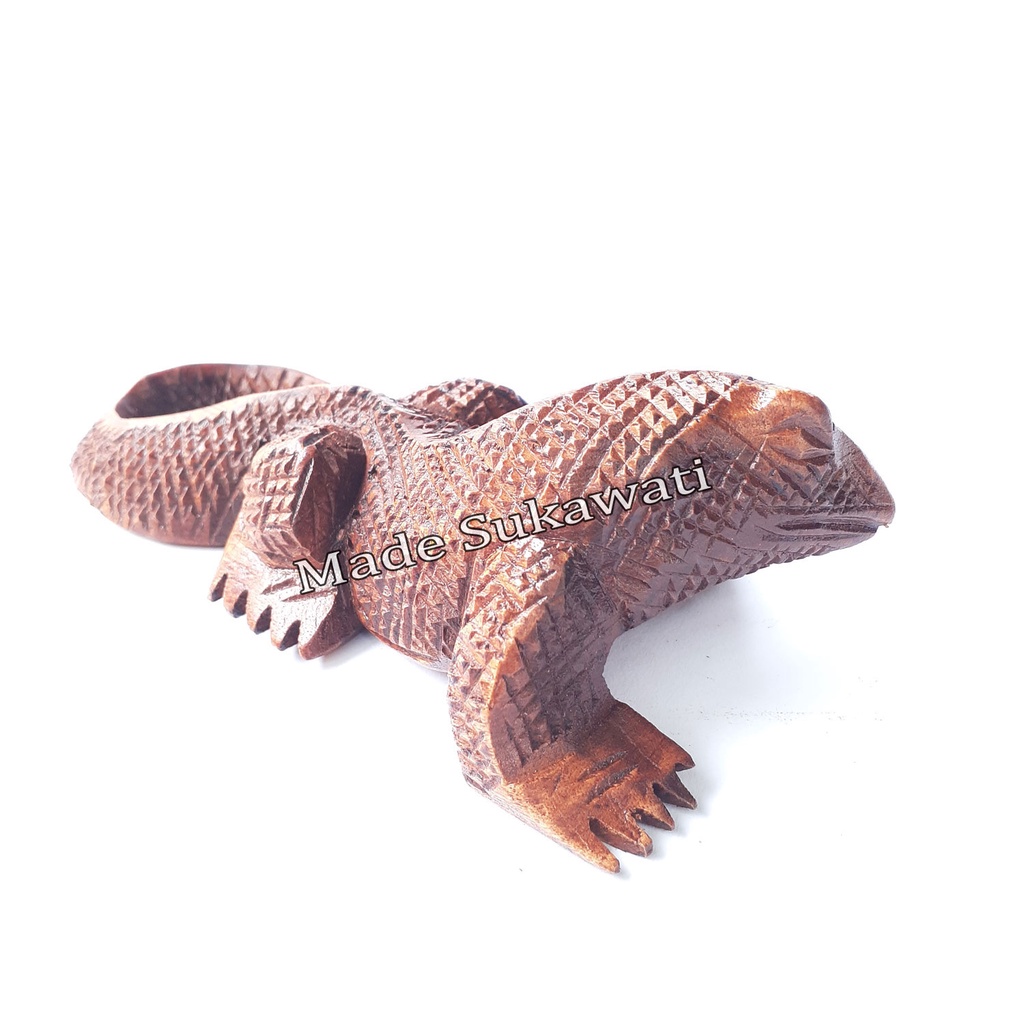 Kerajinan Patung kayu komodo hiasan ukiran biawak handmade bali