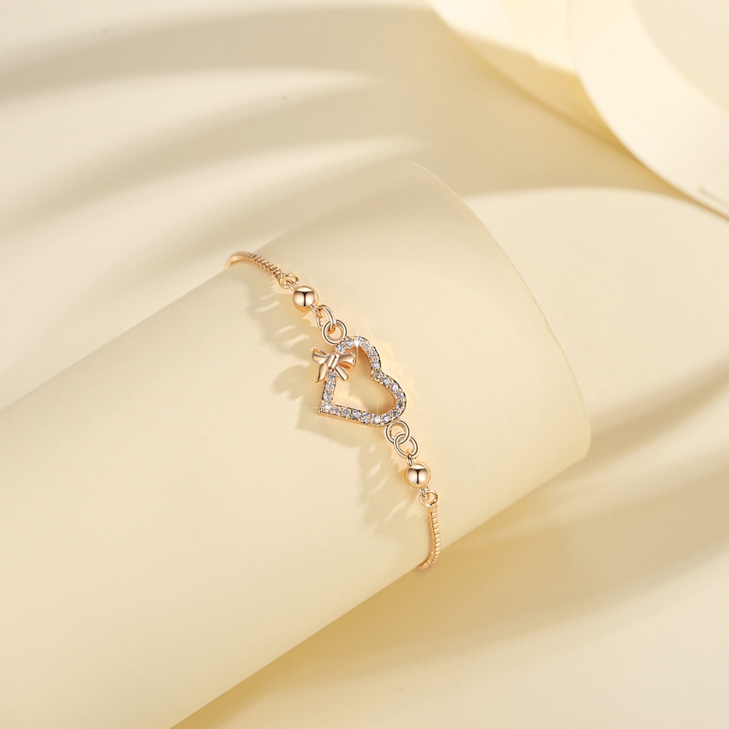 Y490 Gelang berlian heart fashion wanita tangan rantai bracelet gelang serut