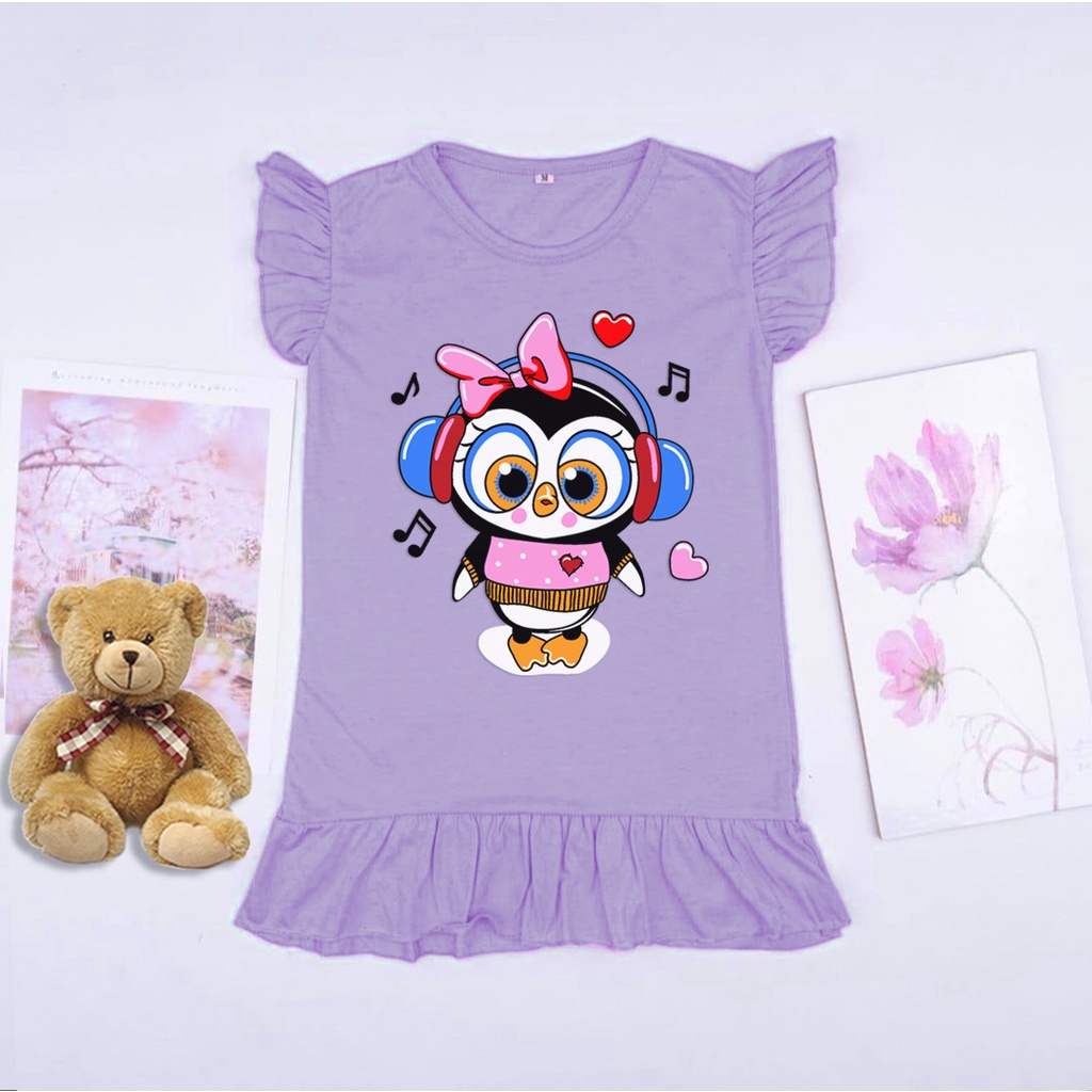 VF - DRESS MOTIF ANAK USIA 2 - 6 TAHUN / DRESS RUFFLE