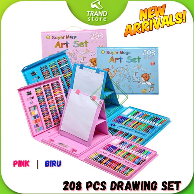 

Alat Gambar Crayon Super Mega Art Set Isi 208 Pcs Pensil Warna Cat Air