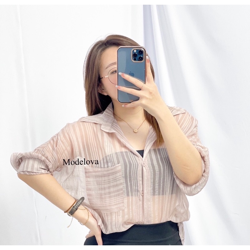 MDLV ~ 4107 SELENA SHIRT CHIFFON SHIRT KEMEJA CHIFFON IMPORT KEMEJA SALUR BLOUSE WANITA FASHION IMPORT