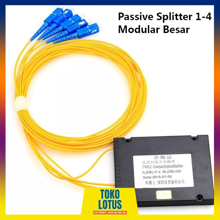 Fiber Optik Passive Splitter 1 4 Modular besar upc [Bisa Bayar Ditempat/COD]