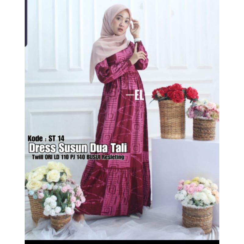 Gamis Twill ori susun tali