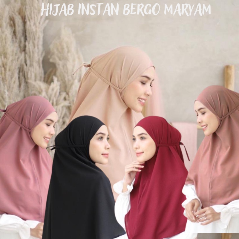 Hijab Jilbab instan bergo Maryam diamond dewasa / hijab Khimar bergo Maryam no pet