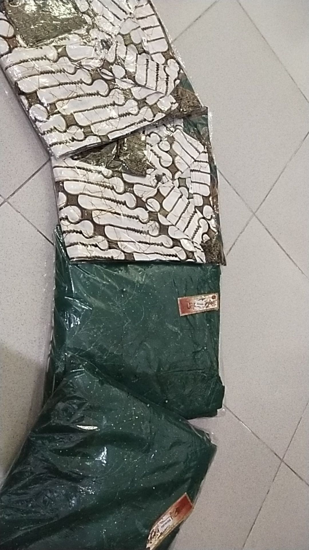 [ Termurah ] Couple Batik Mika Series Parang Hijau Pita Cassandra Nirmala Free Selendang