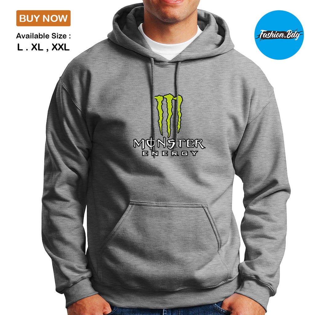 JAKET SWEATER HOODIE MONSTER ENERGY BAHAN FLEECE UK L-XXL