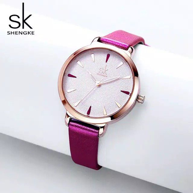 JAM TANGAN WANITA SHENGKE 8019 TALI KULIT