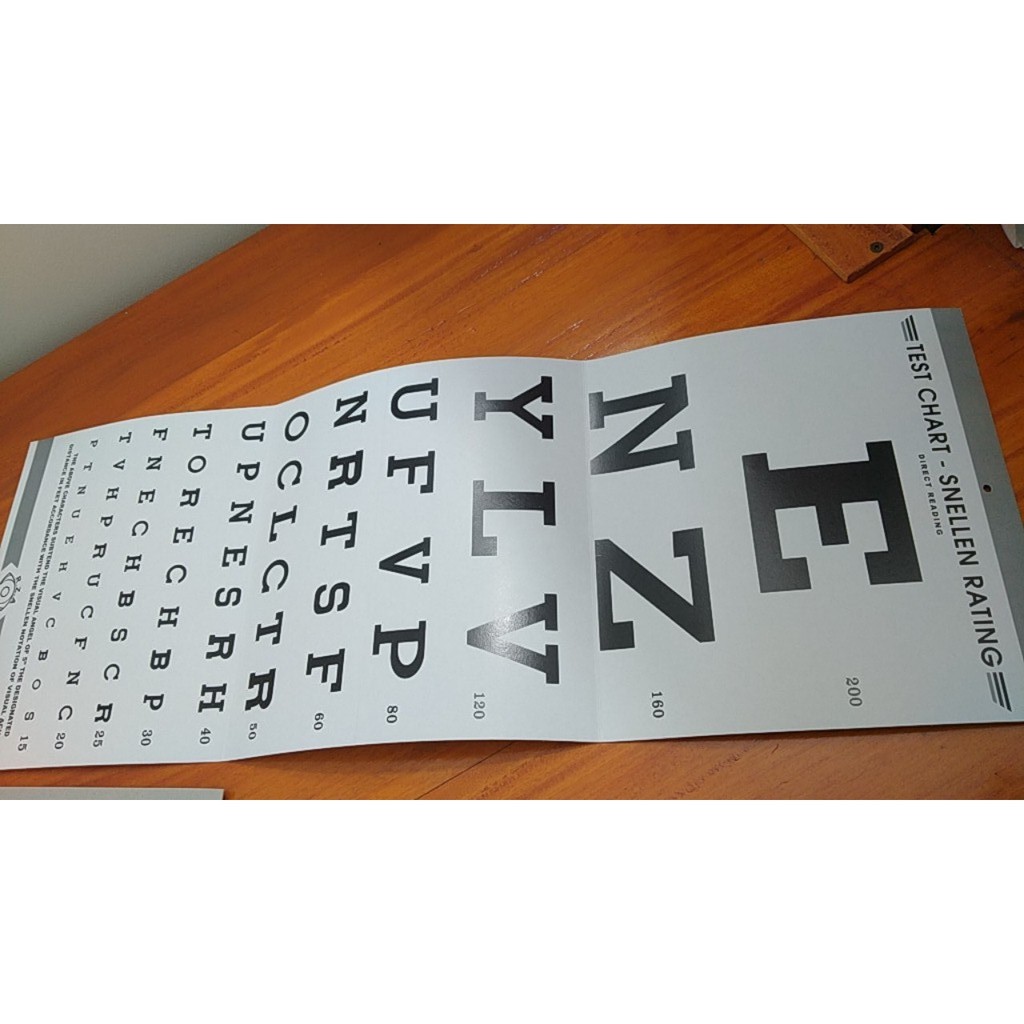 Snellen Chart / Bagan Test Ketajaman Mata / Kertas test mata