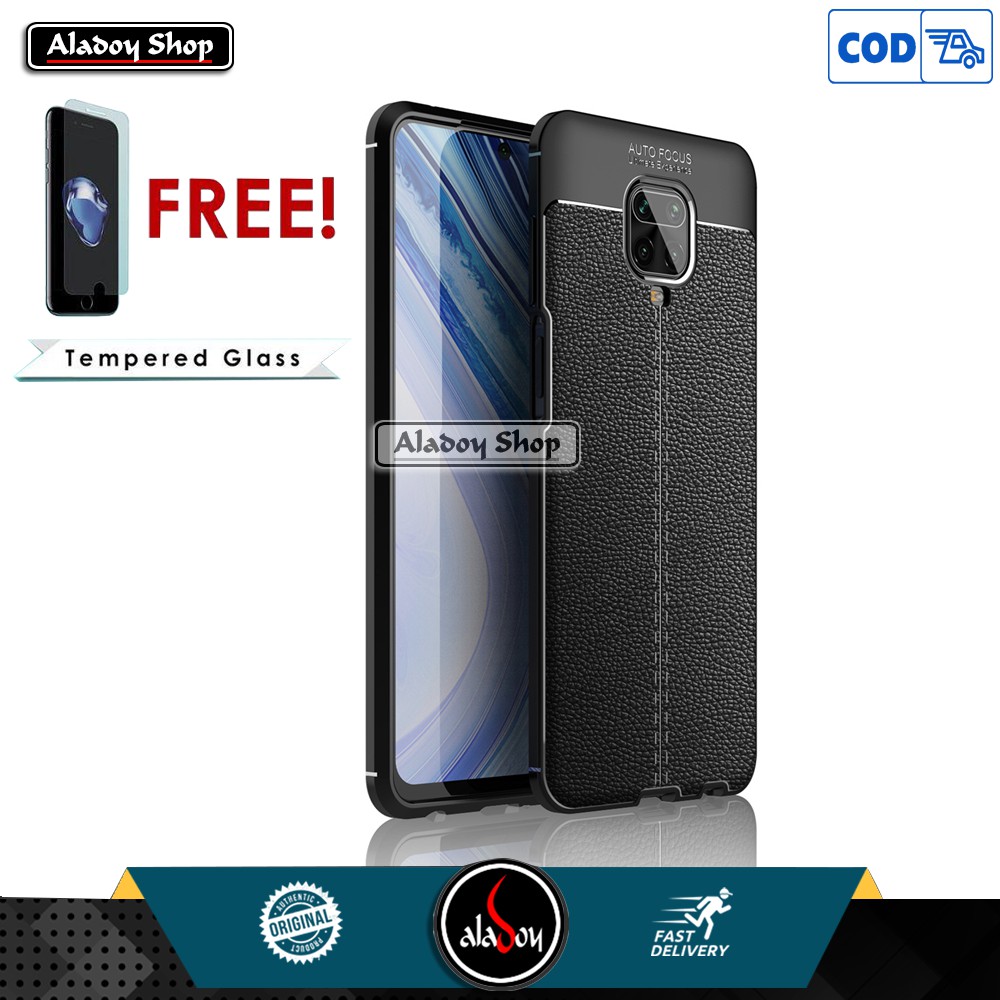 Case Xiaomi Redmi Note 9 , 9S , 9 Pro Ultra Slim Autofocus Leather Premium Softcase + Tempered Glass