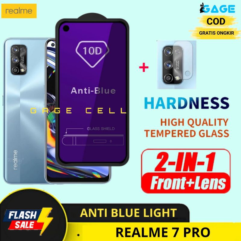 2IN1 TEMPERED GLASS ANTI BLUE LIGHT REALME 7 PRO TG ANTI GORES RADIASI REALME 7PRO SCREEN PROTECTOR