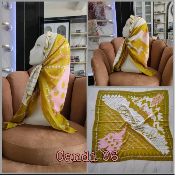 Hijab Segiempat Motif Koran arab / arabic premium / Kerudung voal best seller-CANDI 06