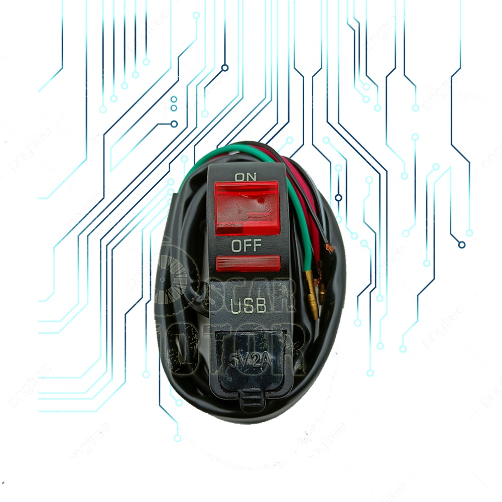 SAKLAR ENGINE MOTOR SWITCH ON OFF USB CHARGER CASAN UNIVERSAL motor