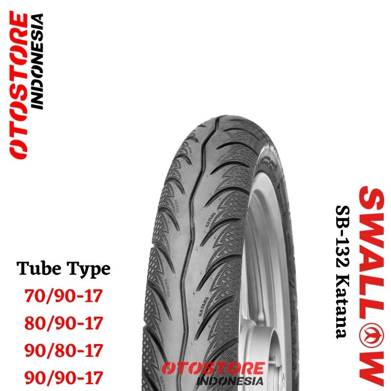 Ban Luar Sepeda Motor Swallow SB132 Katana 70 80 90 Ring 17 Tube Type Ban Depan Belakang Motor Bebek