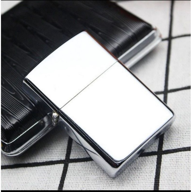 PROMO !! KOREK API ZIPPO CHROME ICE POLOS BOX MANCIS PEMANTIK LIGHTER