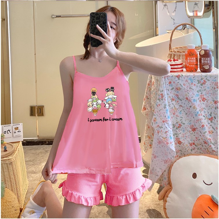 MYSTIQUE.ID-BAJU KAOS RILAKKUMA TANPA LENGAN T-SHIRT LUCU DAN AESTHETIC