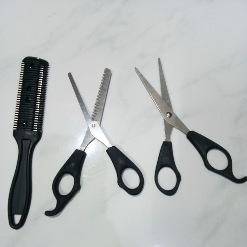 GUNTING POTONG RAMBUT SET 3 IN 1 , 5 IN 1