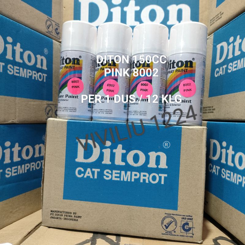 Pilok Cat Diton Pink 8002 Per 1 Dus / 12 Klg Stabilo Pink 150cc Harga Per 1 Dus (12) Cat Semprot Diton 150cc Pilok Diton Pilox Diton Cat Diton 150cc