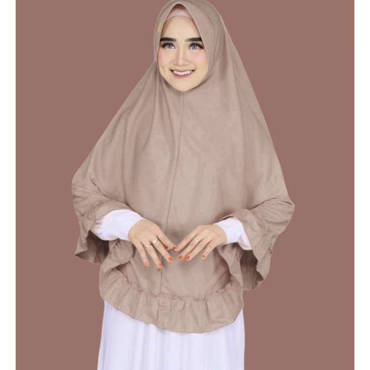 Jilbab UMROH &amp; HAJI Kerudung Jumbo Syari Rempel Instan Khimar Premium XXL