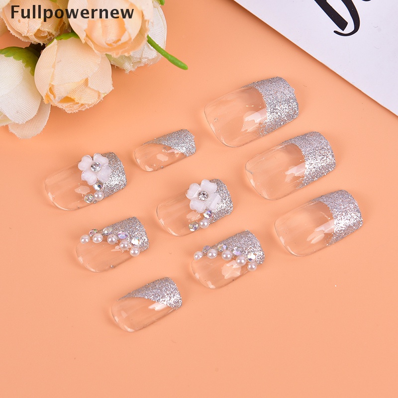 [FULL] 24Pcs Shining False Nails Wearable Fake Press On Nail