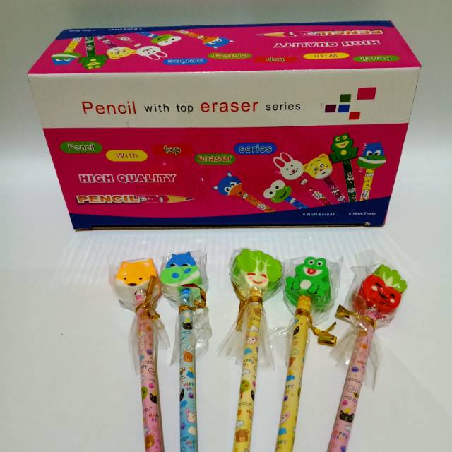 

ECER ( 1 PCS ) PENSIL PLUS PENGHAPUS KARAKTER HEWAN LUCU Pencil Penghapus