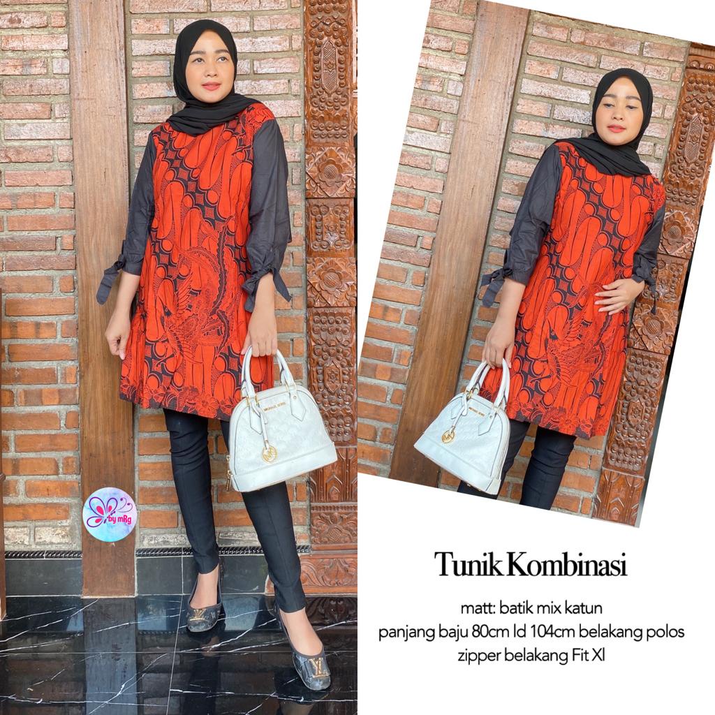 Tunik Batik Modern Kombinasi