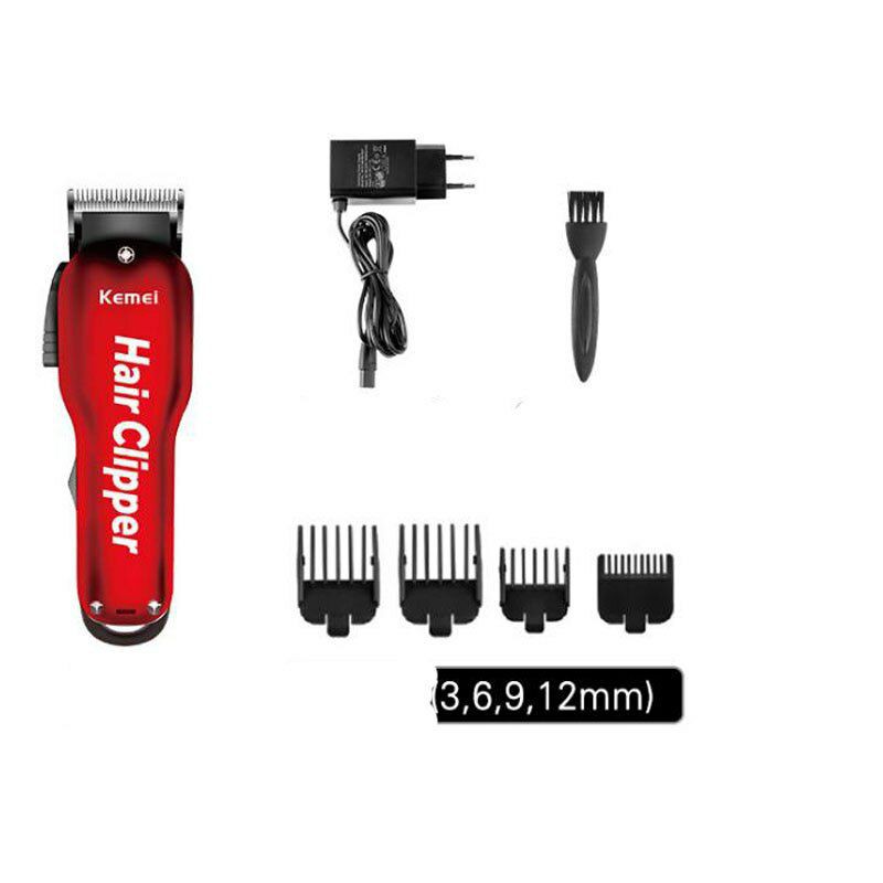 Kemei Alat Cukur Elektrik Hair Trimmer Shaver Rechargeable Battery - KM-707z - Red